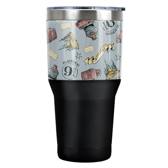 Harry Potter Watercolor Hogwarts Express Pattern Stainless Steel Tumbler 30 oz Coffee Travel Cup, Vacuum Insulated & Double Wall with Leakproof Sliding Lid