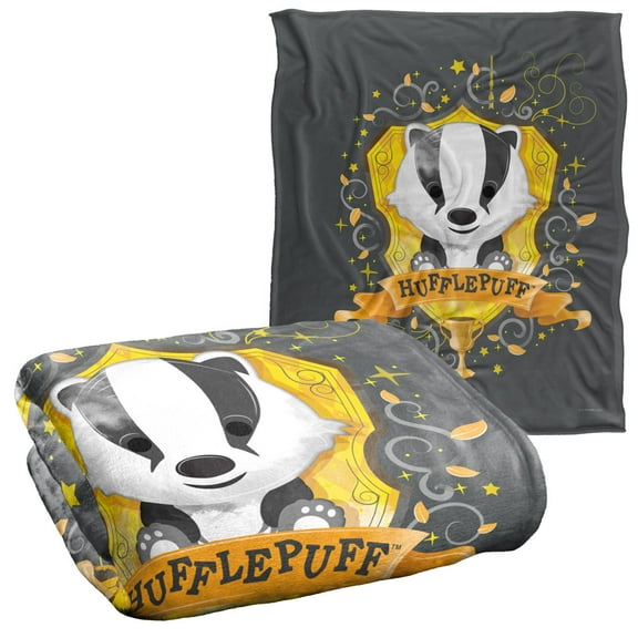 Harry Potter Watercolor Hufflepuff Crest Officially Licensed Silky Touch Super Soft Throw Blanket 50' x 60'