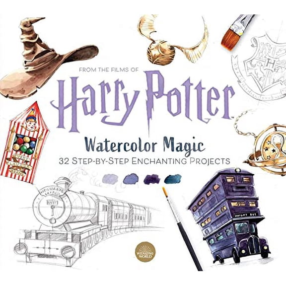 Pre-Owned Harry Potter Watercolor Magic: 32 Step-By-Step Enchanting Projects (Harry Potter Crafts, Gifts for Harry Potter Fans) (Paperback) 1647224624 9781647224622