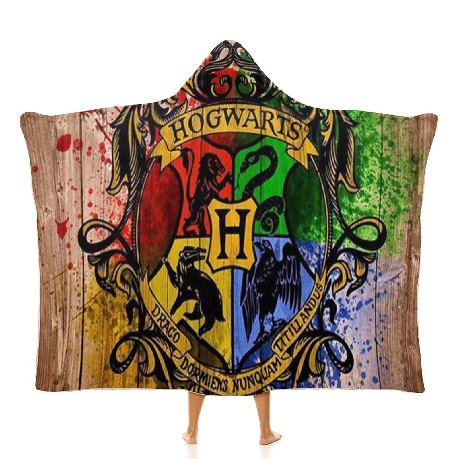 Harry Potter Wearable Blanket Fuzzy Fluffy Blanket Cloak Hooded Blanket