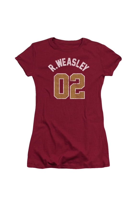 Harry Potter Weasley Jersey S/S Junior Women's T-Shirt Sheer Cardinal