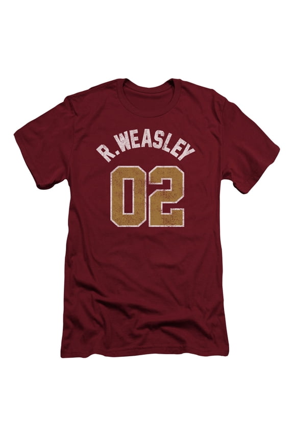 Harry Potter Weasley Jersey S/S Adult 30/1 T-Shirt Cardinal