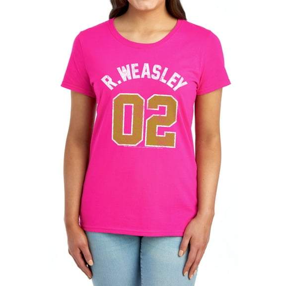 Harry Potter Weasley Jersey Women's T Shirt, Hot Pink, Medium