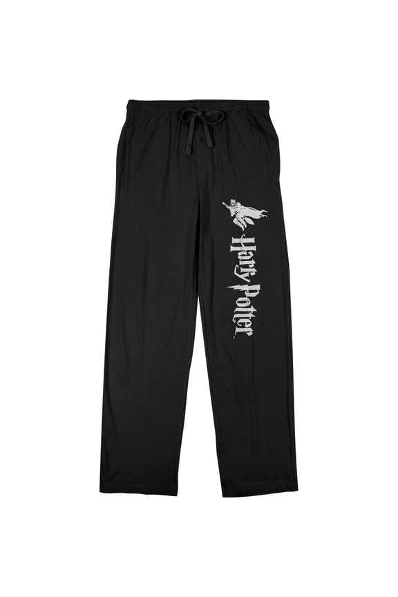 Harry Potter Wizard In Flight Men's Black Sleep Pajama Pants-XX-Large