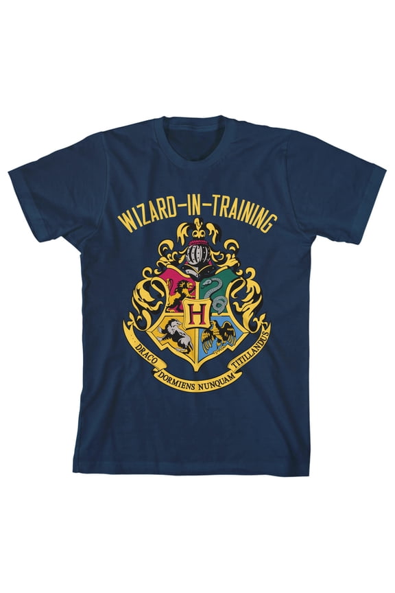 Harry Potter Wizard in Training Youth Navy Blue Graphic Tee-Large