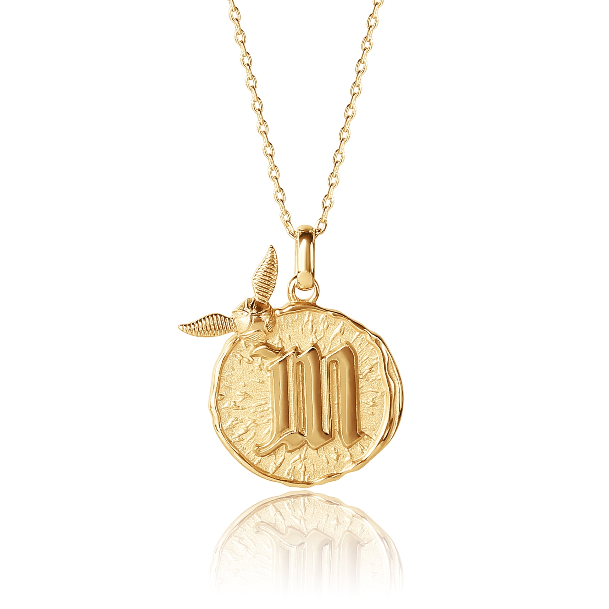 Harry Potter Wizarding World Golden Snitch Initial M Gold Plated