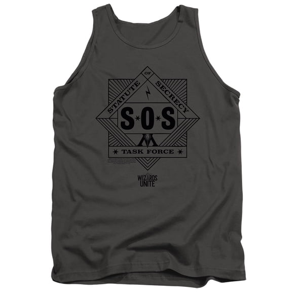 Harry Potter Wizards Unite Sos Task Force Adult Tank Top Charcoal