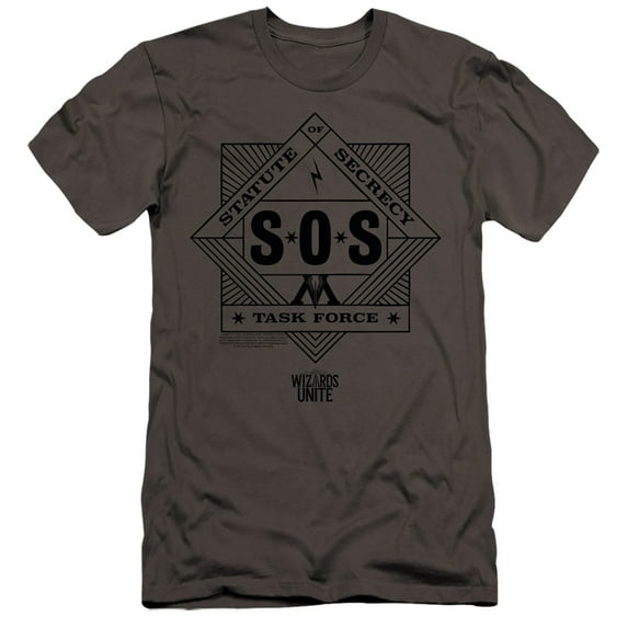 Harry Potter Wizards Unite Sos Task Force HBO S/S Adult 30/1 T-Shirt Charcoal