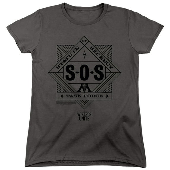 Harry Potter Wizards Unite Sos Task Force S/S Women's T-Shirt Charcoal