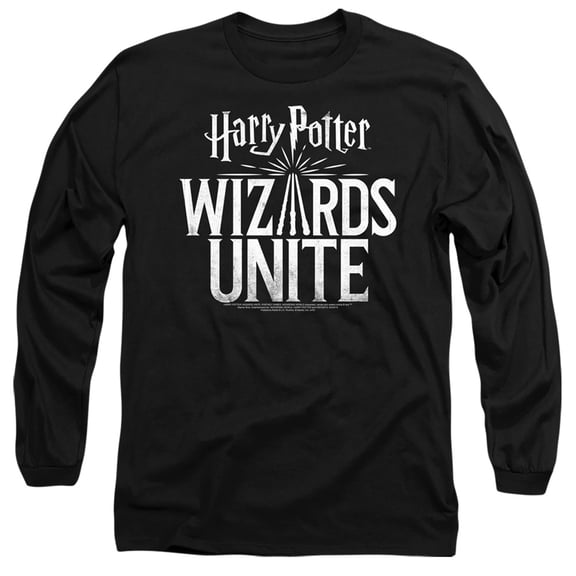 Harry Potter Wizards Unite Wizards Unite Logo Long Sleeve Adult 18/1 T-Shirt Black