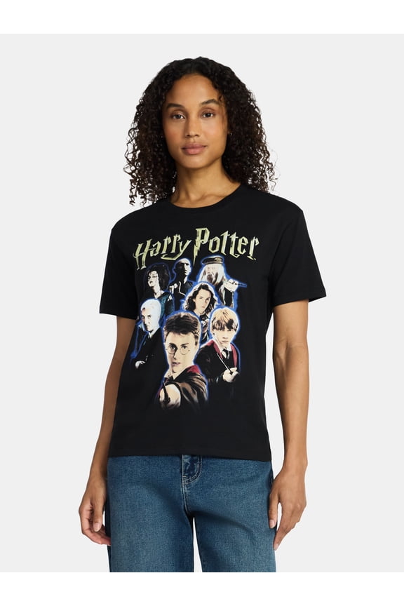 Harry Potter Women's Graphic Tee with Short Sleeves, Sizes XXS-XXL