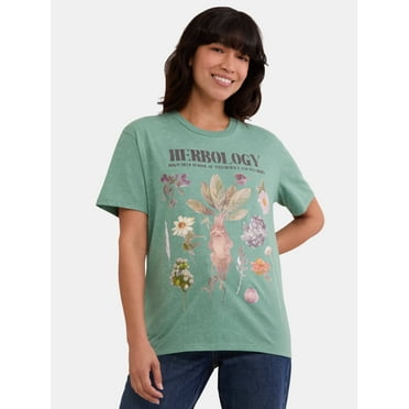 Harry Potter Women's Herbology Graphic Tee with Short Sleeves, Sizes XXS-XXL