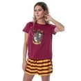 thumbnail image 1 of Harry Potter Women's Hogwarts Castle Crest 2 Piece Pajama Short Set Sleepwear Slytherin Hufflepuff Gryffindor Ravenclaw, 1 of 7