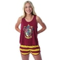 thumbnail image 1 of Harry Potter Women's Hogwarts House Crest 2 PC Tank Top Shorts Pajama Set - Gryffindor Slytherin Hufflepuff Ravenclaw, 1 of 6