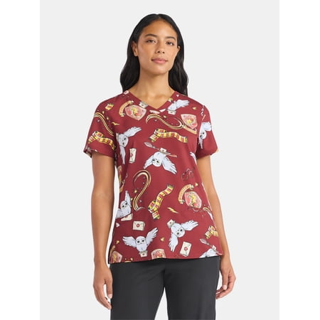 Harry Potter Women's Scrub Top, Sizes S-3XL
