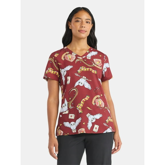 Harry Potter Women's Scrub Top, Sizes S-3XL