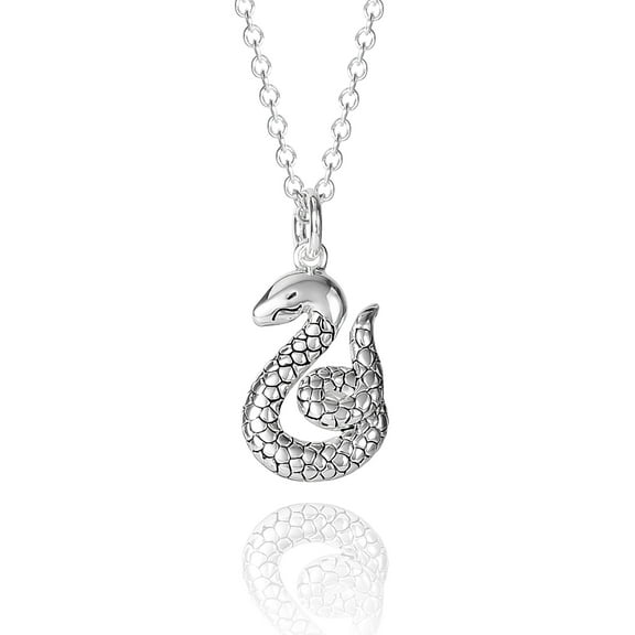 Harry Potter Women's Silver Plated Nagini Snake Pendant Necklace, 18"