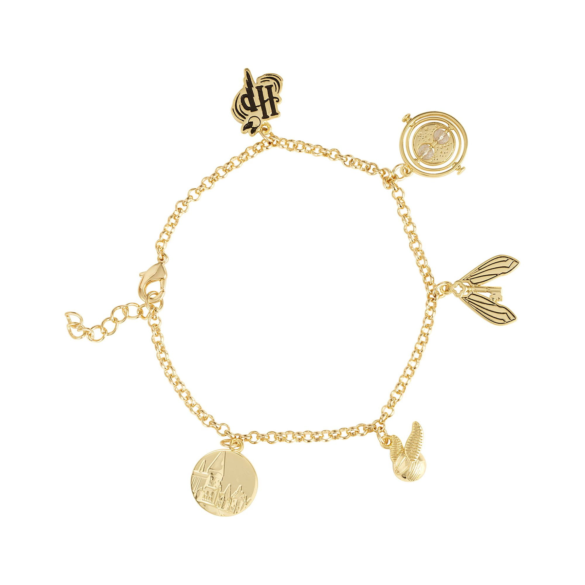 Harry Potter Womens Gold Plated Charm Bracelet Time Turner 7