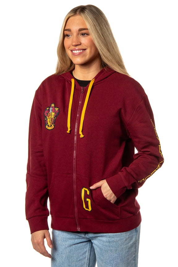 Harry Potter Womens Hogwarts Alumni House Crest Lightweight Zip-Up Hoodie