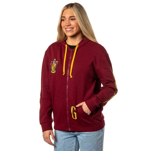 Harry Potter Womens Hogwarts Alumni House Crest Lightweight Zip-Up Hoodie