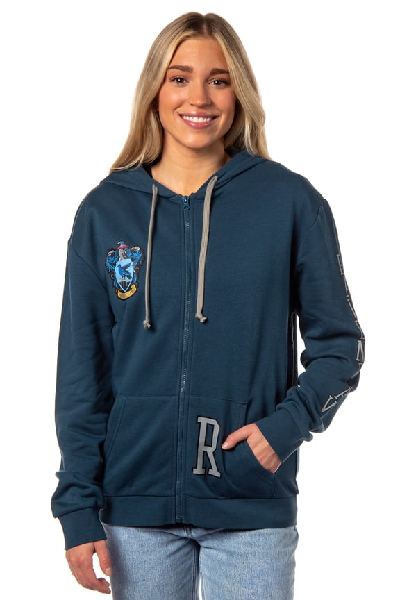 Harry Potter Womens Hogwarts Alumni House Crest Lightweight Zip-Up Hoodie