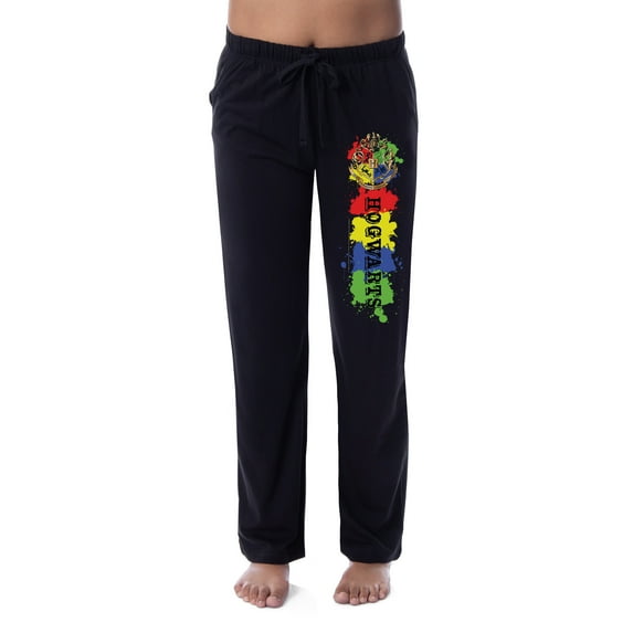Harry Potter Womens' Hogwarts Splatter Paint House Crest Sleep Pajama Pants