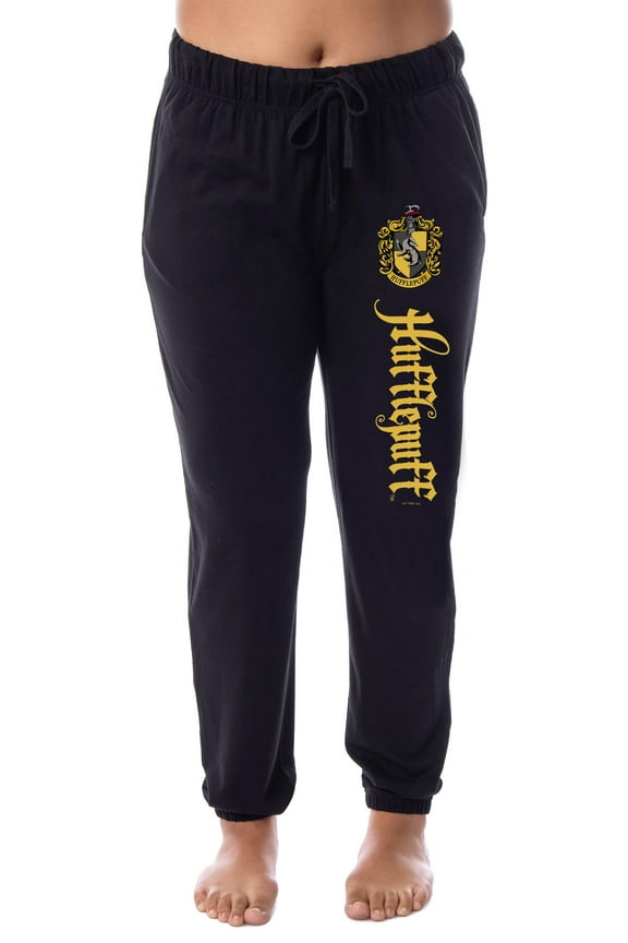Harry Potter Womens' Hufflepuff House Crest Sleep Jogger Pajama Pants