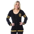 thumbnail image 1 of Harry Potter Womens Hufflepuff House Open Front Cardigan Juniors Knit Sweater, 1 of 5