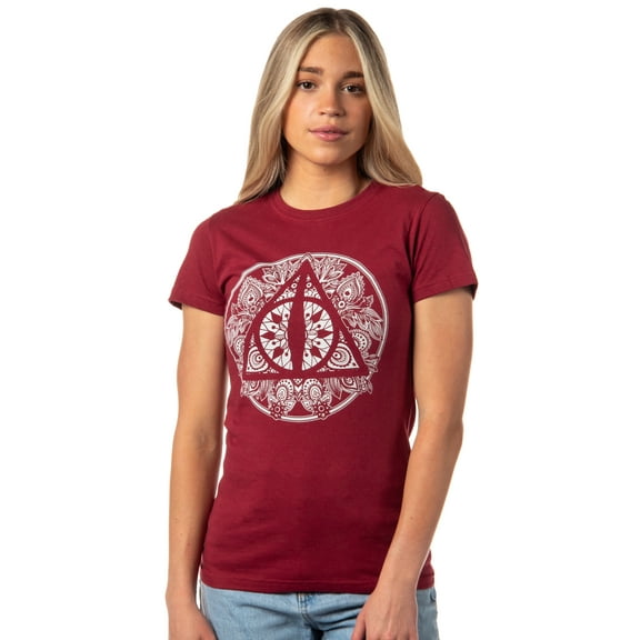 Harry Potter Womens' The Deathly Hallows Henna Design Graphic T-Shirt