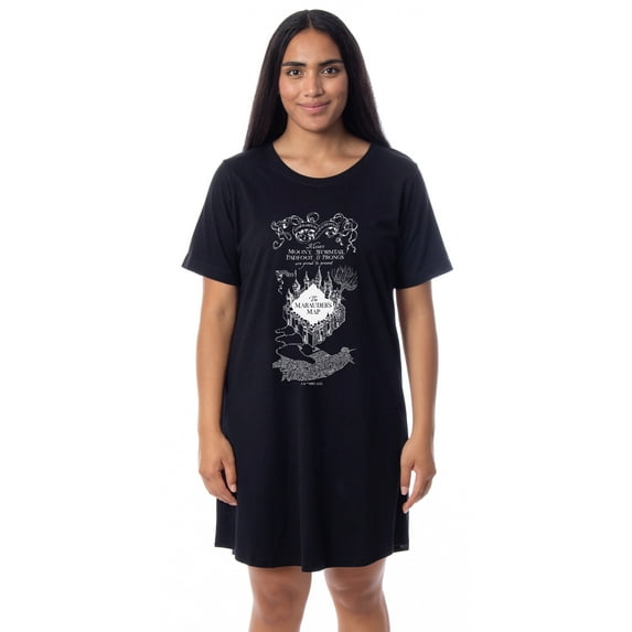 Harry Potter Womens' The Marauder's Map Mischief Managed Nightgown Pajama