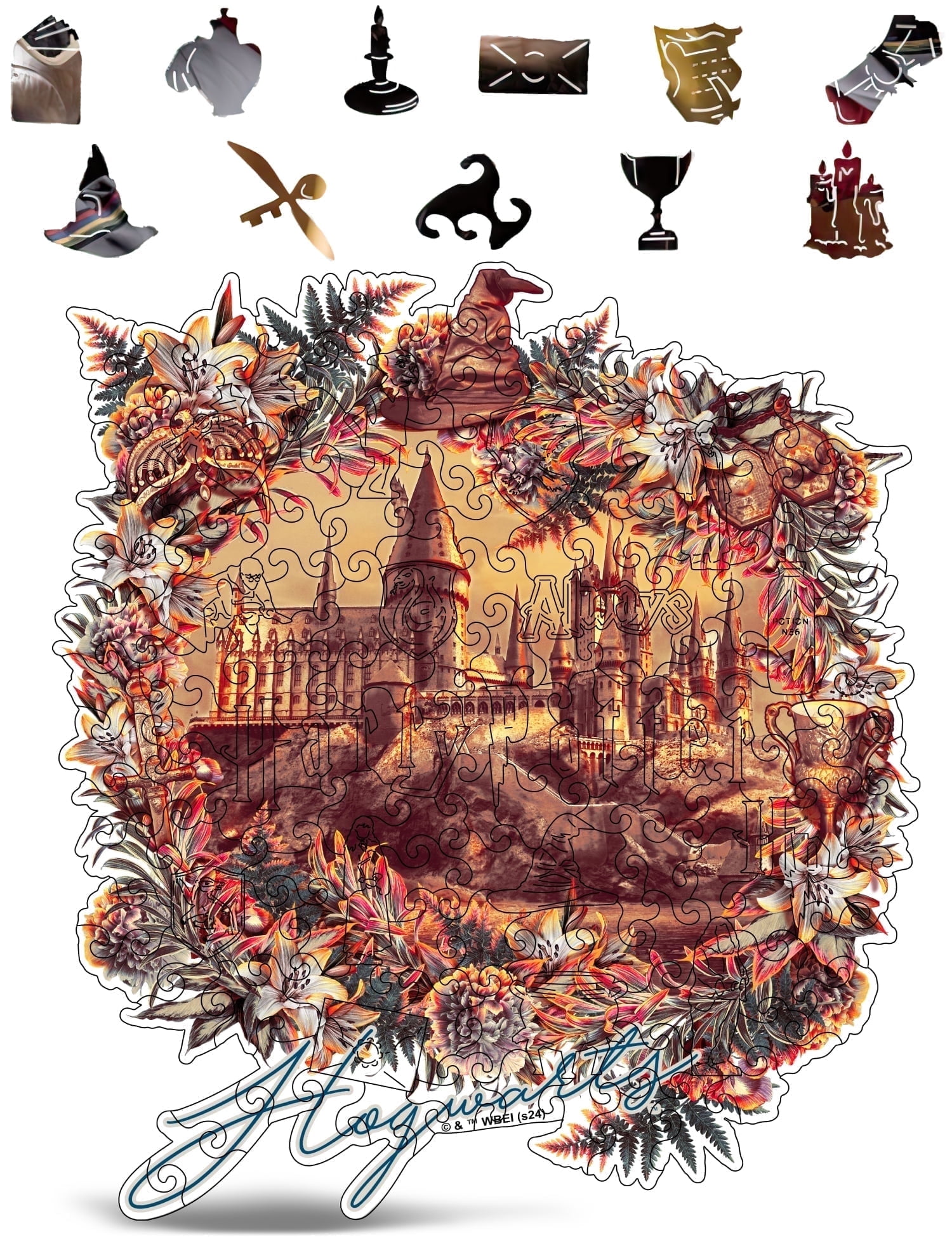 Harry Potter Wooden Puzzles for Adults – A3 Size with 155 Pieces Wood Puzzles – Jigsaw Puzzles with Unique Shapes – 10.8" x 11.9"