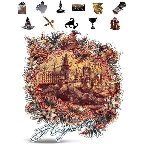 Harry Potter Wooden Puzzles for Adults – A3 Size with 155 Pieces Wood Puzzles – Jigsaw Puzzles with Unique Shapes – 10.8" x 11.9"