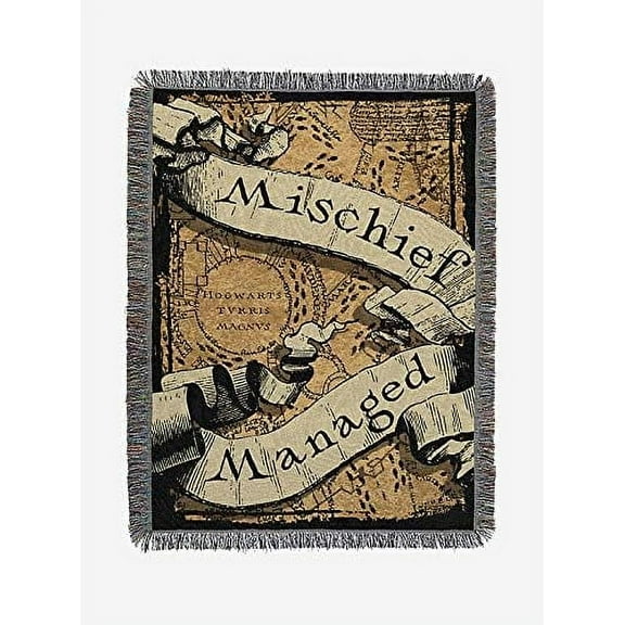 Harry Potter Woven Tapestry Throw Blanket, 48 x 60 Inches, Mischief Managed