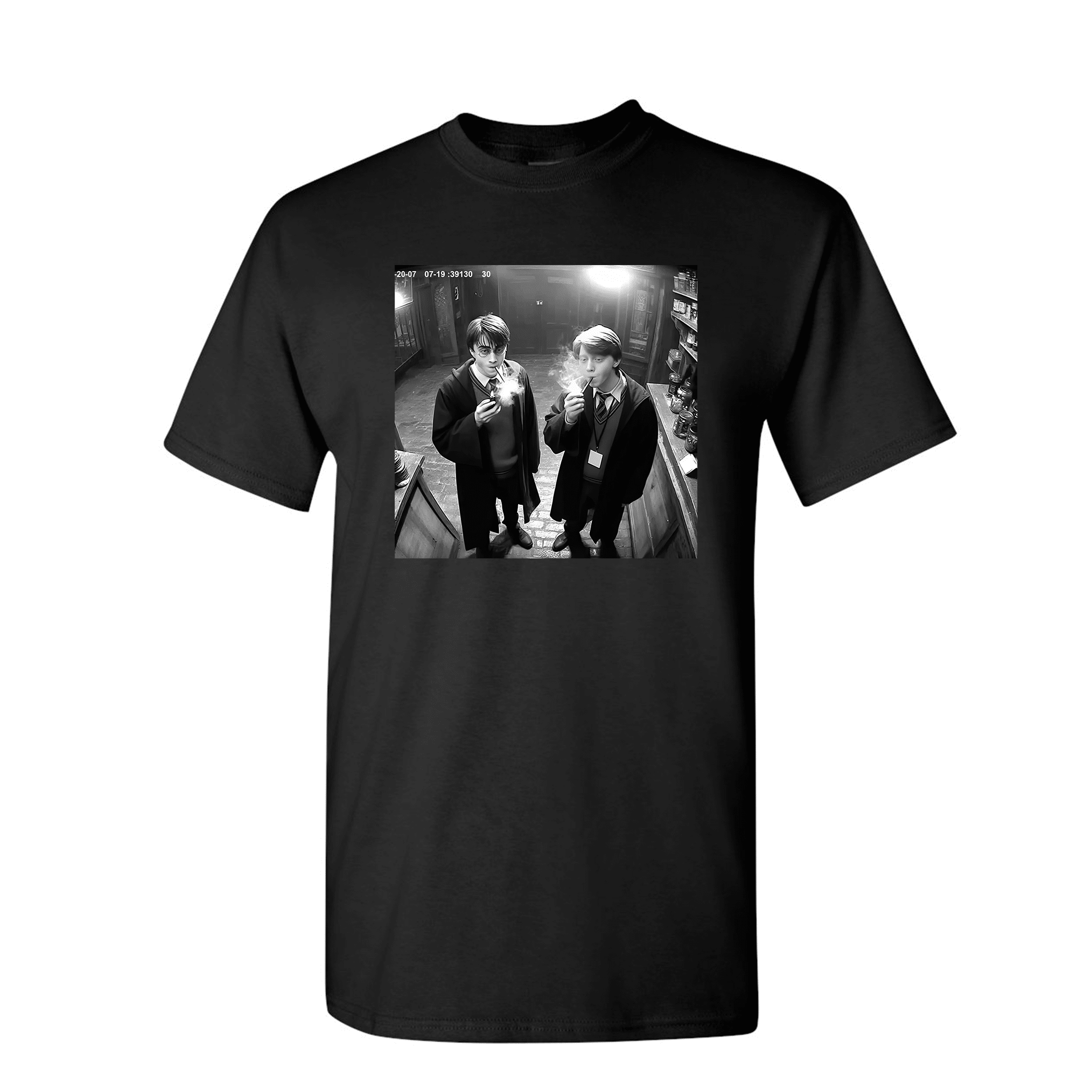 Harry Potter and Ron Weasley Smoking Funny Movie Themed T