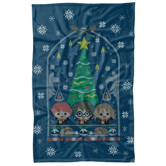 Harry Potter and The Deathly Hallows Part 2 Blanket, 36'x58' Great Hall Feast Fleece Blanket