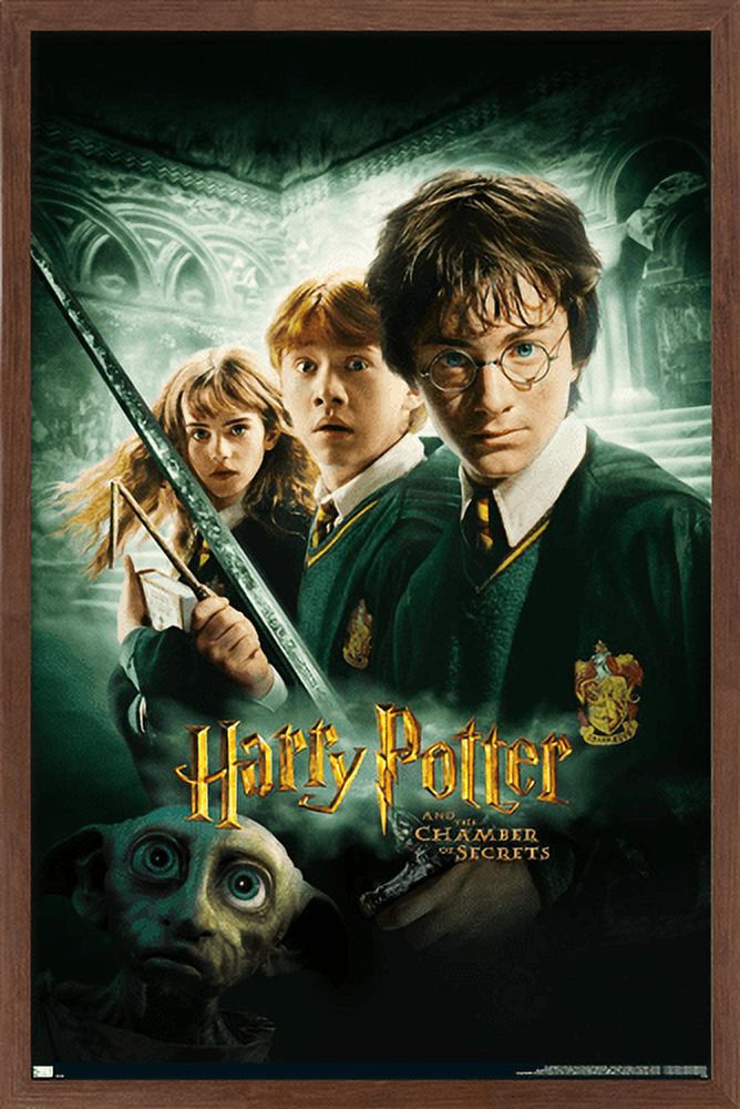 Harry Potter and the Chamber of Secrets - International One Sheet Wall Poster, 22.375" x 34", Framed
