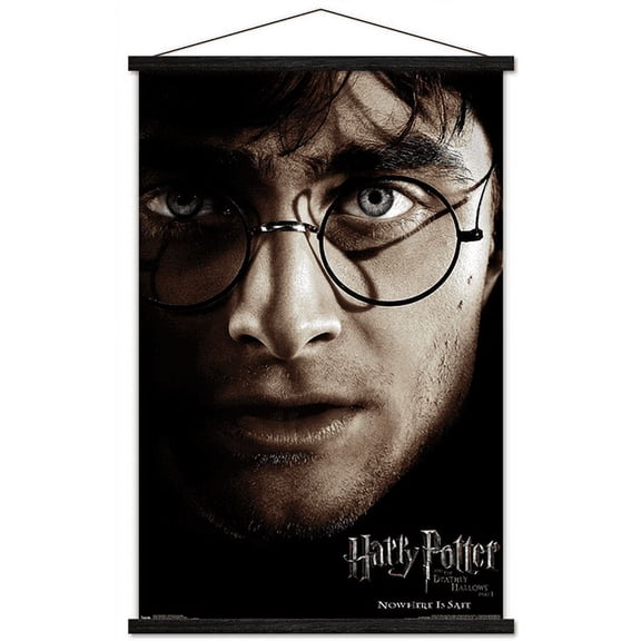 Harry Potter and the Deathly Hallows: Part 1 - Harry One Sheet Wall Poster with Wooden Magnetic Frame, 22.375" x 34"