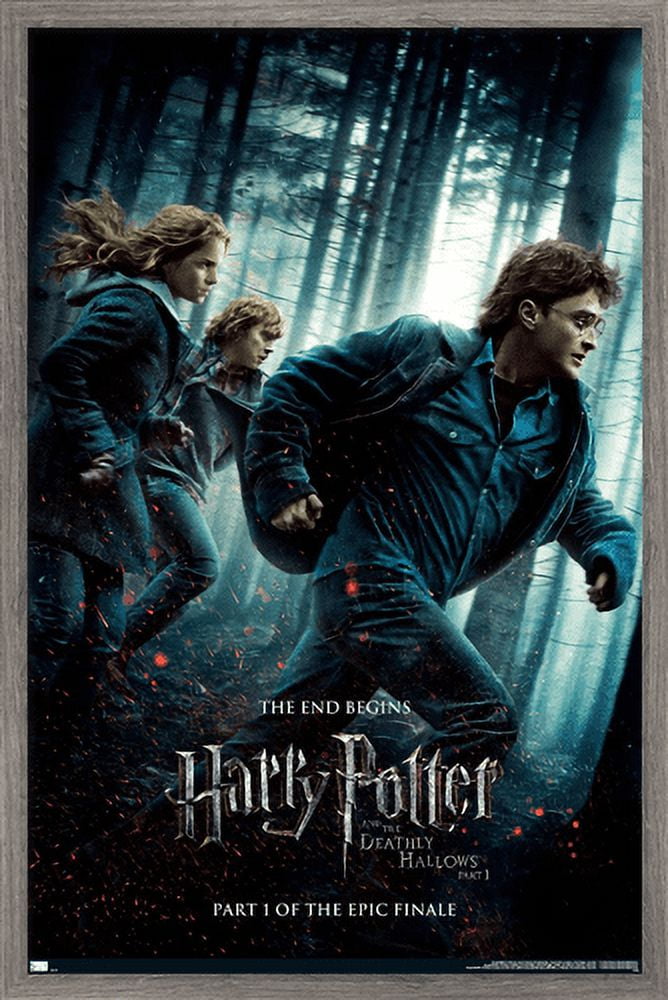 Harry Potter and the Deathly Hallows: Part 1 - Running One Sheet Wall Poster,  14.725 x 22.375, Framed 