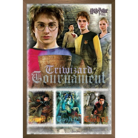 Harry Potter and the Goblet of Fire - Triwizard Tournament Wall Poster, 14.725" x 22.375", Framed