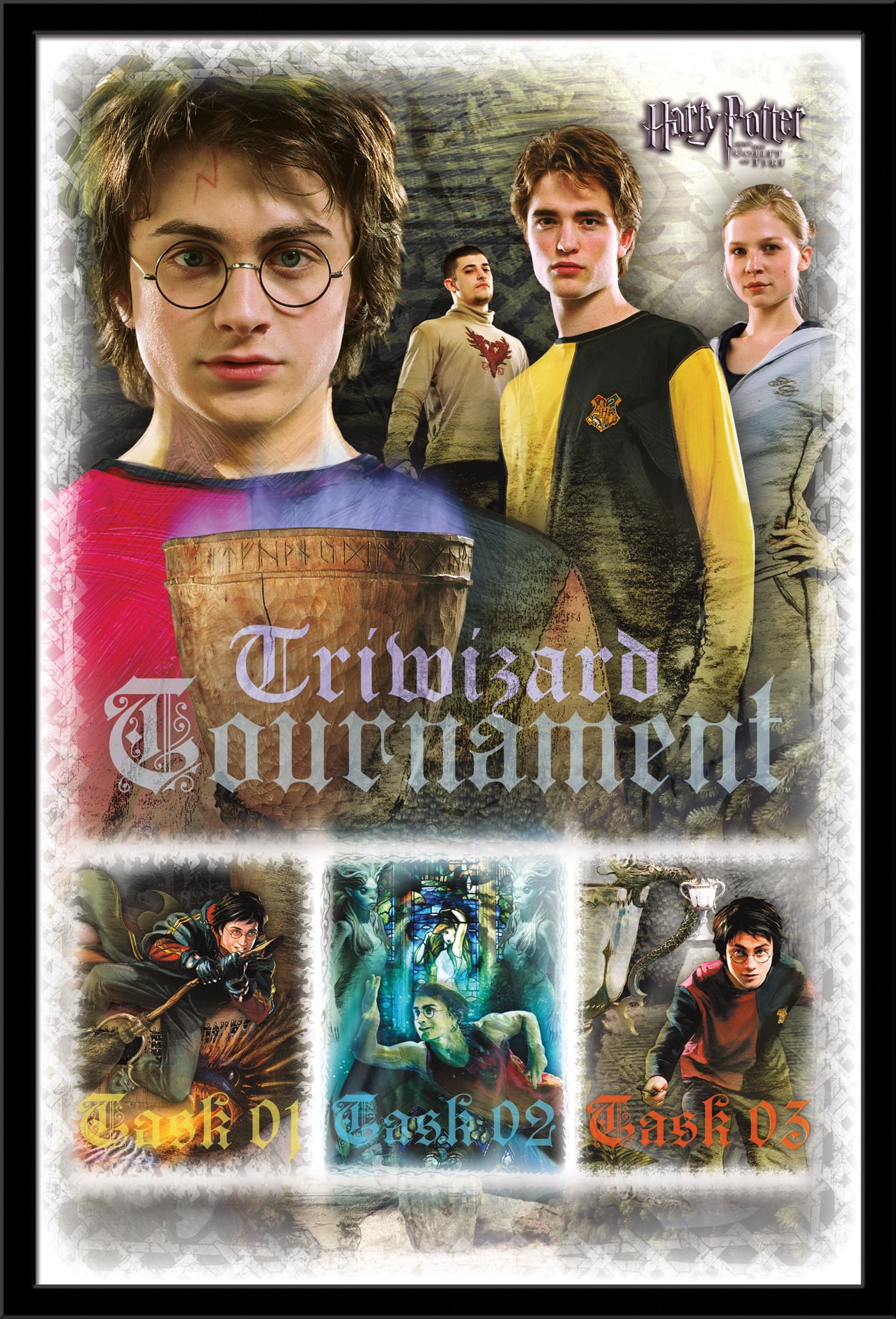 Harry Potter and the Goblet of Fire - Triwizard Tournament Wall Poster, 22.375" x 34", Framed