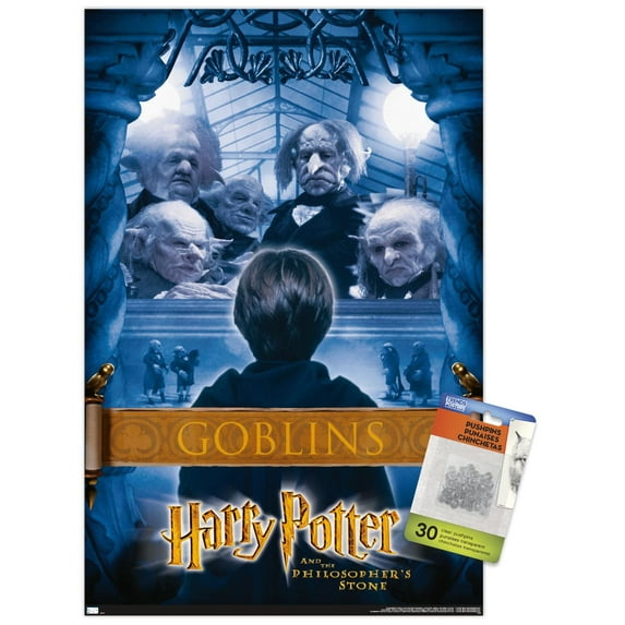 Harry Potter and the Philosopher's Stone - Bankers Wall Poster with Pushpins, 14.725" x 22.375"