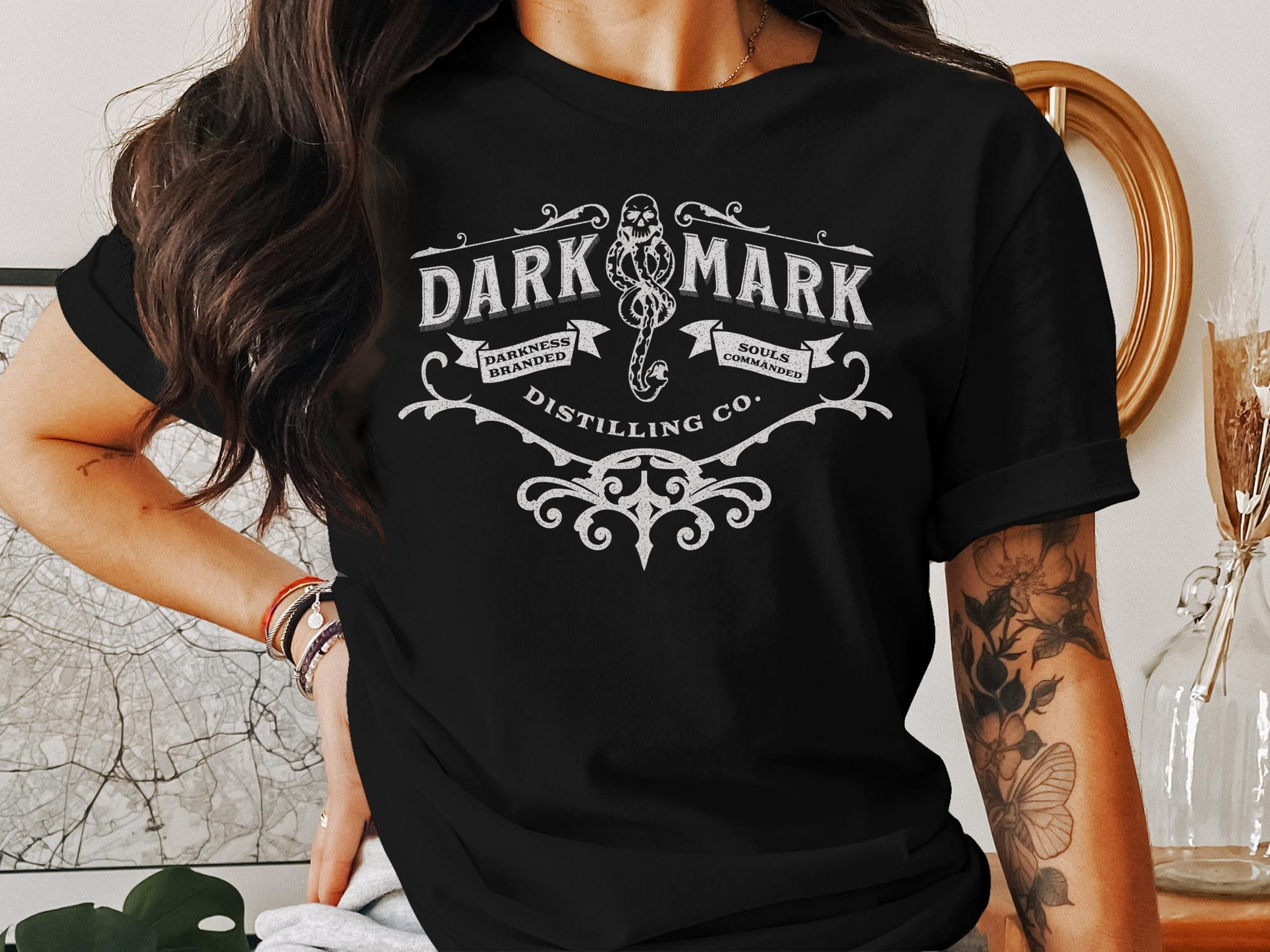 Harry Potter inspired Dark Mark Distilling Co. shirt Vintage Slytherin Tee Gift for the Harry Potter fans Walmart