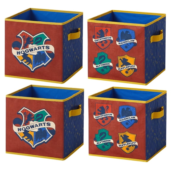 Harry Potter Kids' 4-Pack Printed Toy Storage Cubes, 10" x 10"