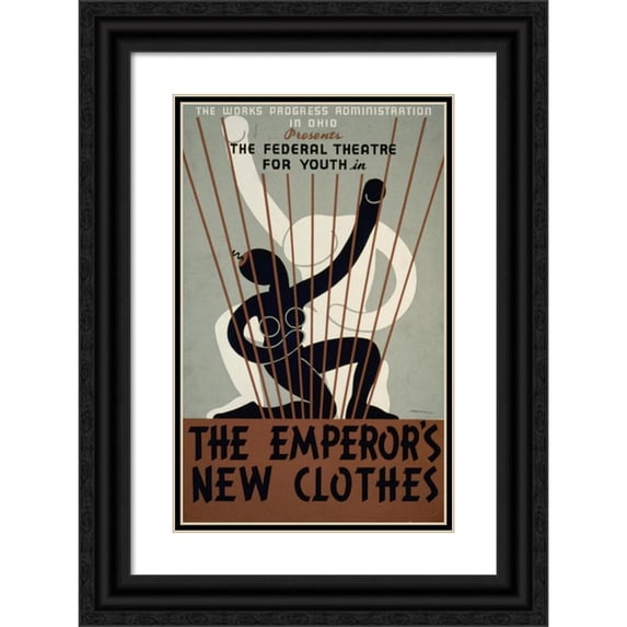 Harry Reminick 13x18 Black Ornate Wood Framed Double Matted Museum Art Print Titled - The Emperor's New Clothes (1937)