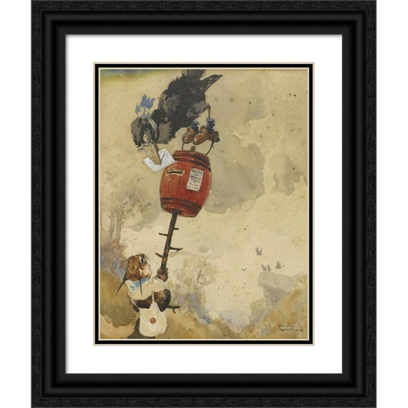 Harry Rountree 19x24 Black Ornate Framed Double Matted Museum Art Print Titled: Children's Book Illustration