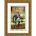 thumbnail image 1 of Harry Ryle Hopps 13x18 Gold Ornate Wood Frame and Double Matted Museum Art Print Titled - Destroy This Mad Brute (Destroy This Crazy Cattle) (1917), 1 of 4