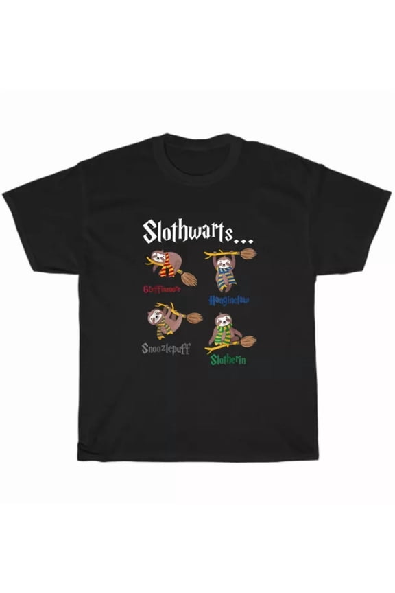 Harry Slothwarts Sloth T-Shirt Animals Lover Unisex Birthday Tee Gift New