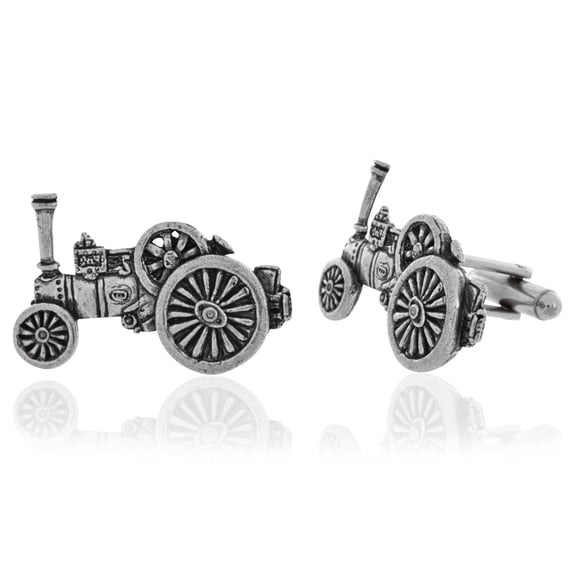 Harry Smith Pewter Vintage Style Steam Engine Cufflinks
