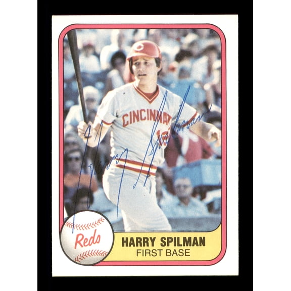 Harry Spilman Autographed 1981 Fleer Card #209 Cincinnati Reds SKU #166526