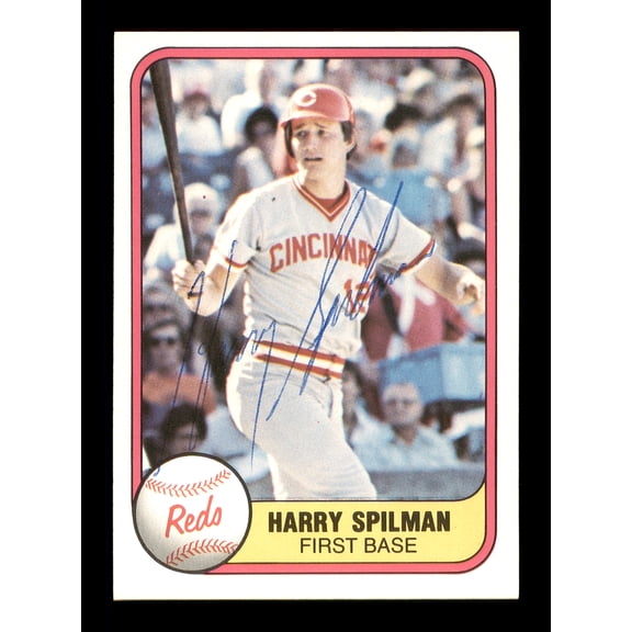 Harry Spilman Autographed 1981 Fleer Card #209 Cincinnati Reds SKU #166527